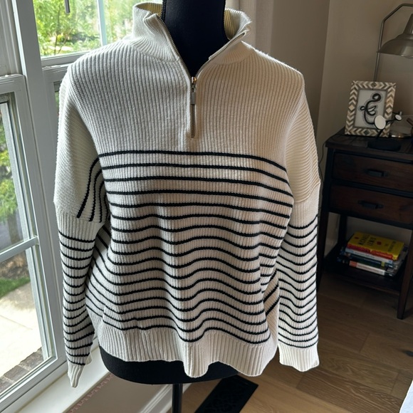 Mango Sweaters - Striped sweater with zipper
